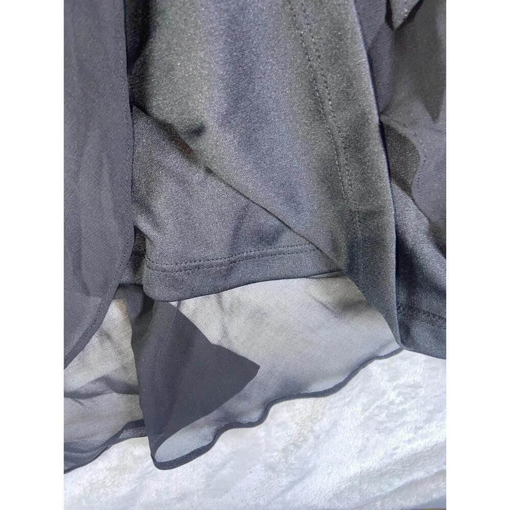 TRUTH & FABLE 188942 Womens Avery Chiffon 3/4 Sleeve Wrap Dress Black Size Large - Picture 8 of 11